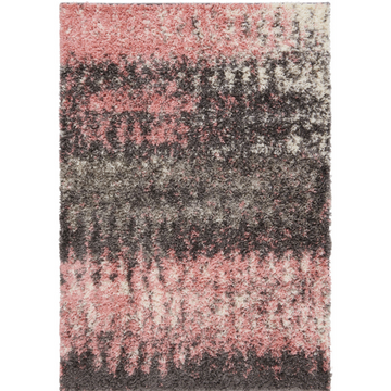 Blush Distressed Textured Shaggy Rug