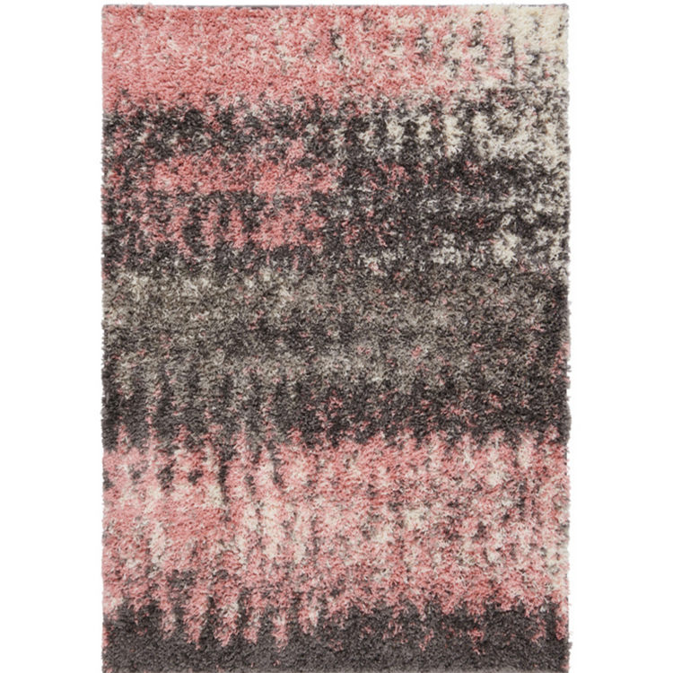 Blush Distressed Textured Shaggy Rug
