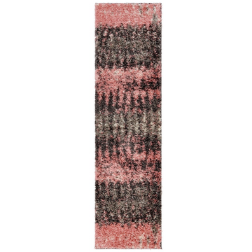 Blush Distressed Textured Shaggy Runner Rug
