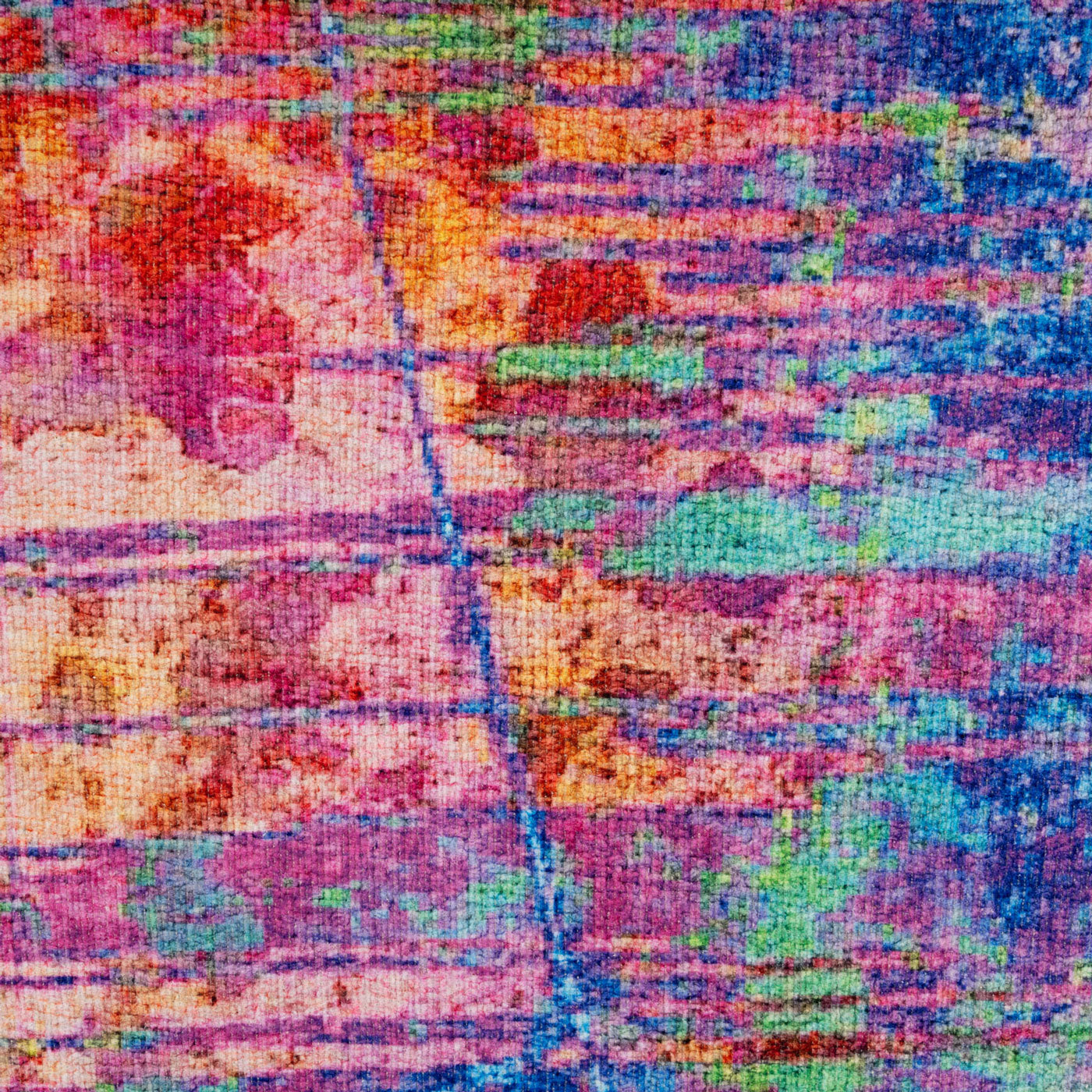 Vibrant Multicolour Washable Designer Rug Blazing Living Room Rugs