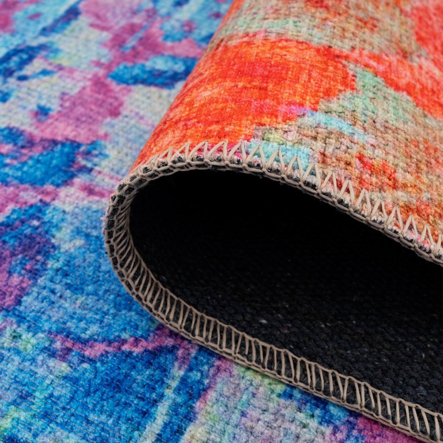 Vibrant Multicolour Washable Designer Rug - Blazing