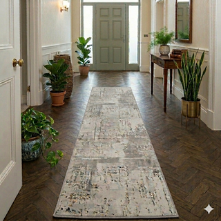 Modern Gold Abstract Distressed Living Room Rugs - Grace