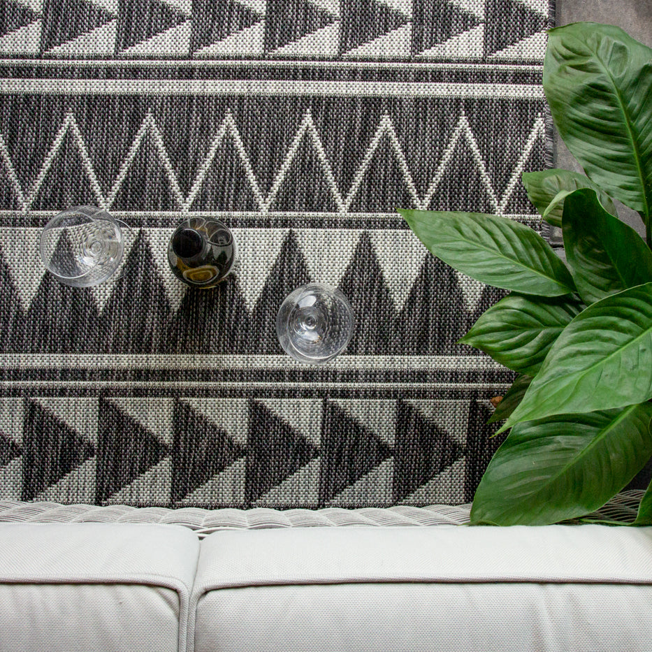 Grey Aztec Outdoor Rug - Callow