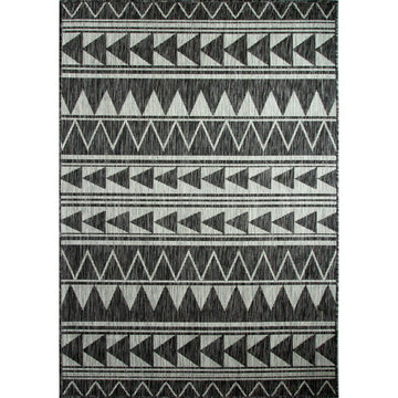 Charcoal Tribal Print Indoor Outdoor Rug - Callow
