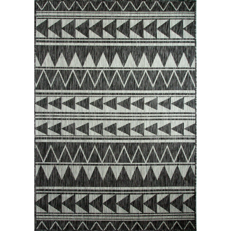 Charcoal Tribal Print Indoor Outdoor Rug - Callow