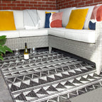 Grey Aztec Outdoor Rug - Callow