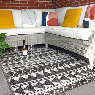 Grey Aztec Outdoor Rug - Callow