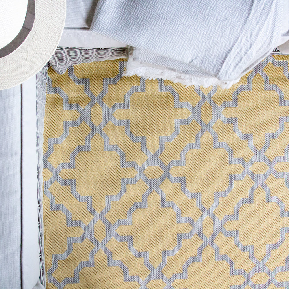 Yellow Flatweave Indoor Outdoor Rug - Darcy