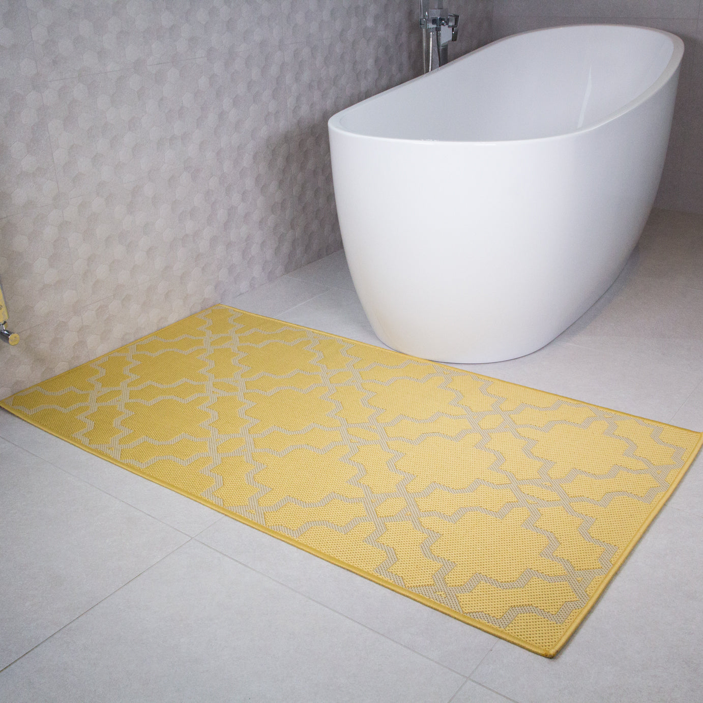 Yellow Flatweave Indoor Outdoor Rug