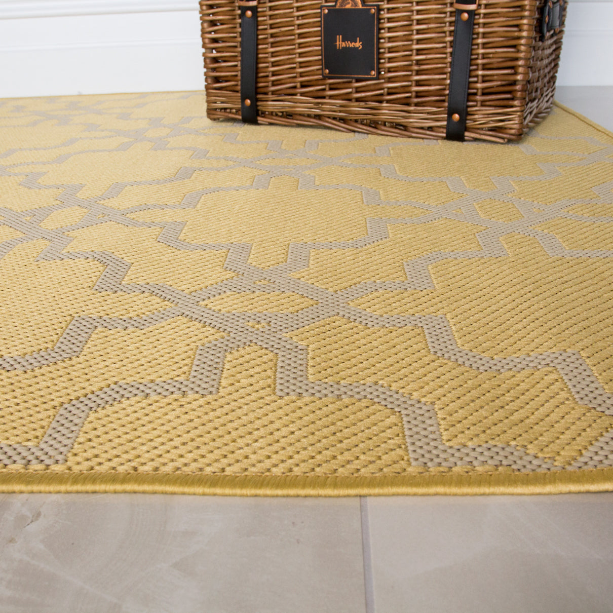 Yellow Flatweave Outdoor Rug | Living Room Rugs | Kukoon Rugs Online
