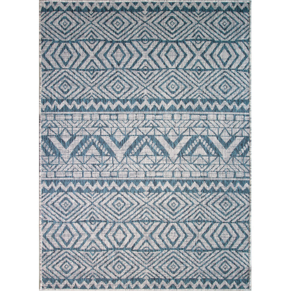 Blue Flatweave Outdoor Rug