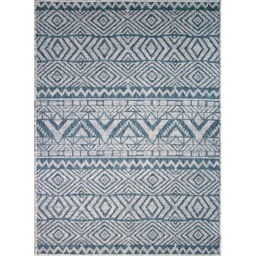 Blue Flatweave Outdoor Rug