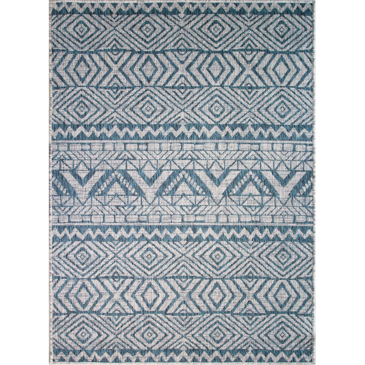 Blue Flatweave Outdoor Rug