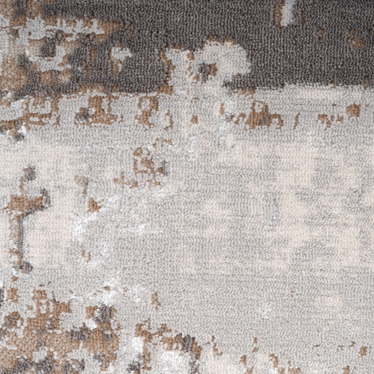 Distressed Abstract Beige Runner Rug