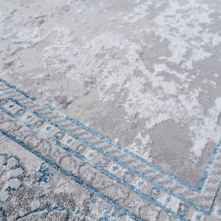 Blue Traditional Distressed Runner Rug