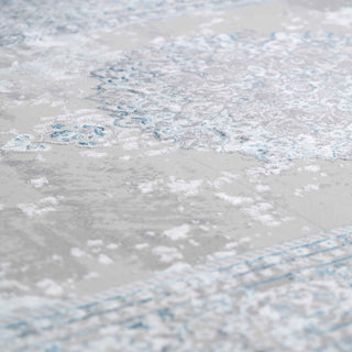 Blue Traditional Distressed Runner Rug