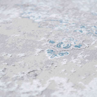 Blue Traditional Distressed Runner Rug