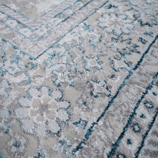 Blue Traditional Distressed Runner Rug