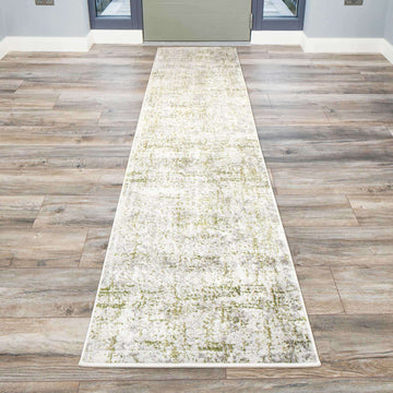 Modern Green Abstract Runner Rugs