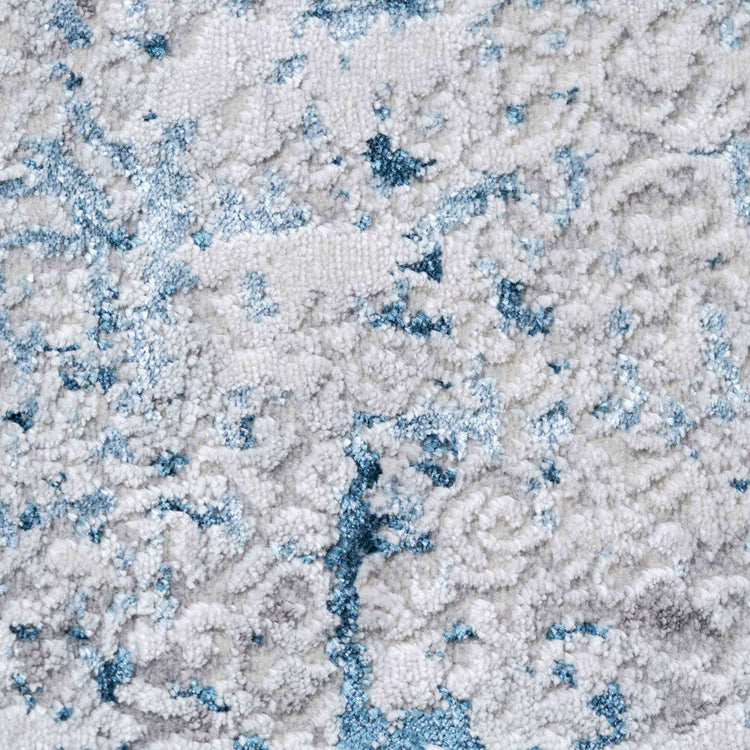 Modern Abstract Distressed Hall Runner Rugsin Blue Grey