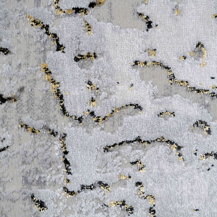 Modern Gold Abstract Distressed Hall Runner Rugs