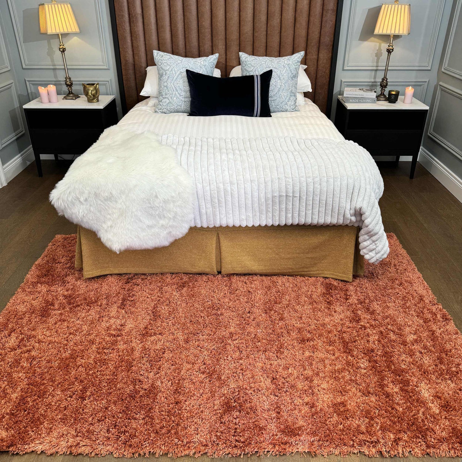 Spectrum Terracotta Rug Super Soft Luxury Terracotta Shaggy Rug | Living Room Rugs | Kukoon ...