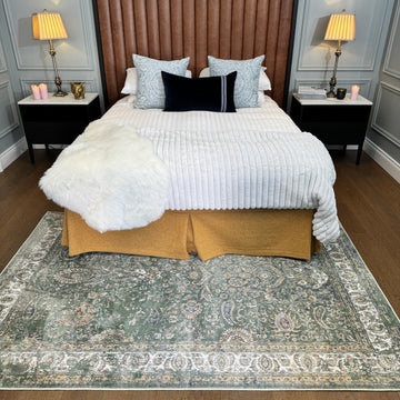 Sage Green Classical Rug - Basila