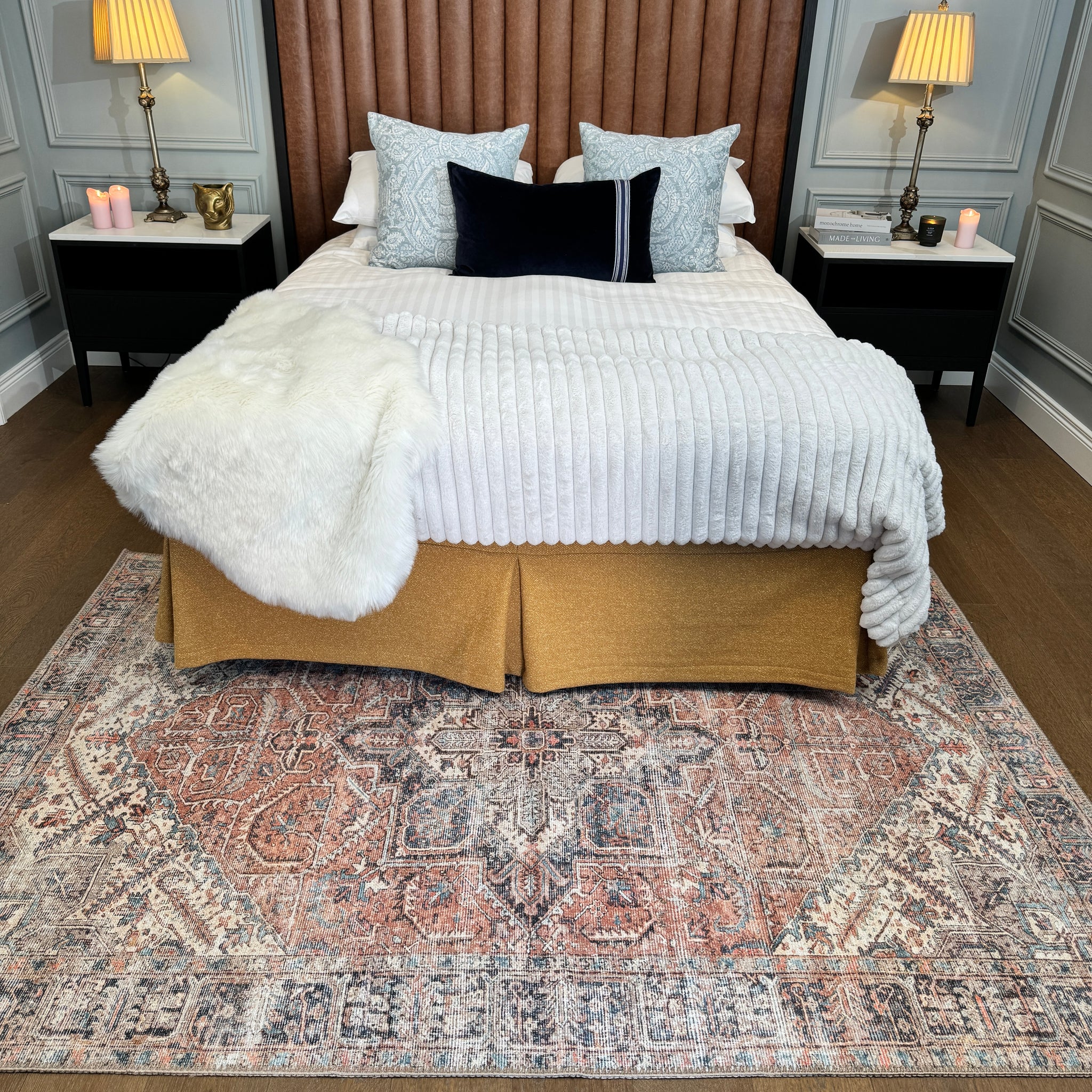 Flatwoven Washable Terracotta Medallion Area Rug - Neeve