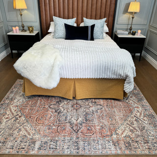 Flatwoven Washable Terracotta Medallion Area Rug - Neeve
