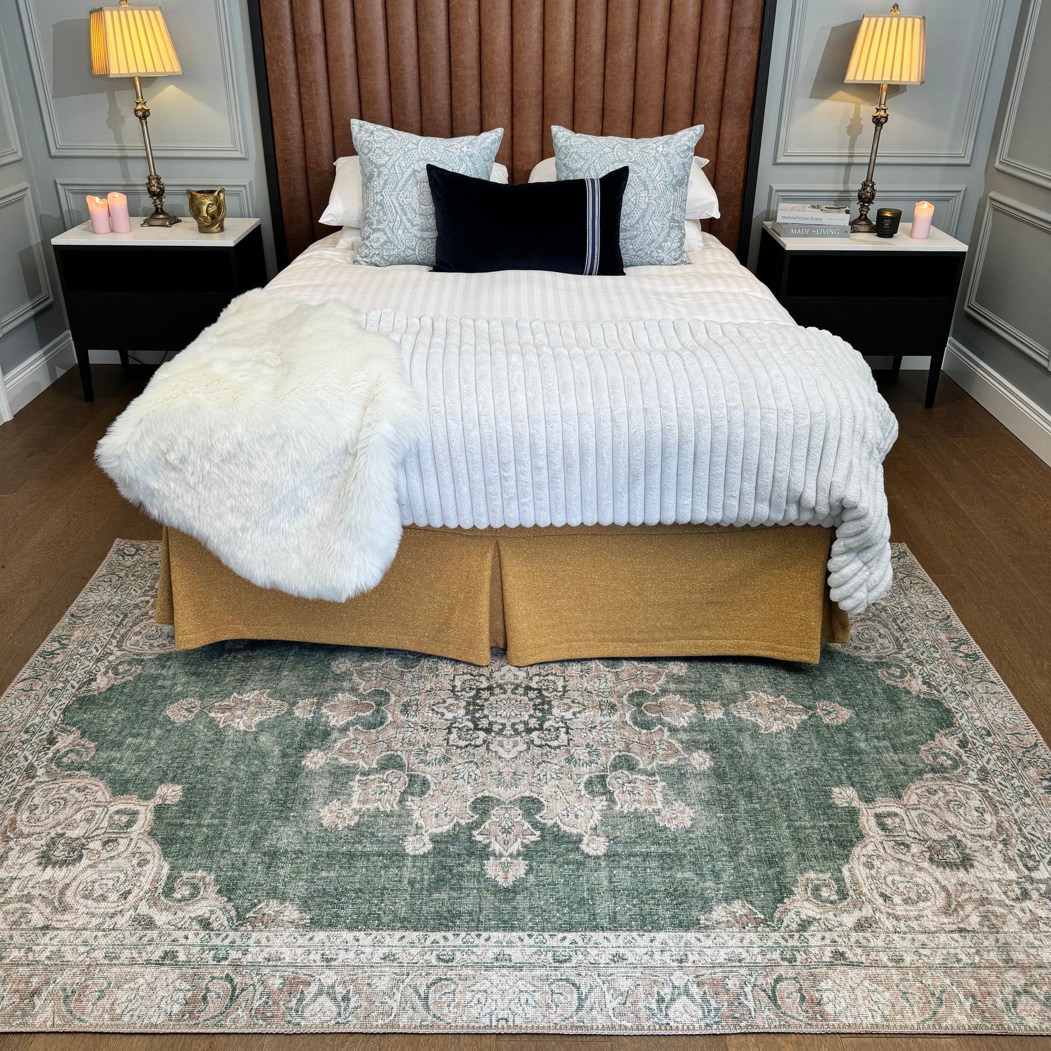 Flatwoven Washable Green Medallion Area Rug - Orion