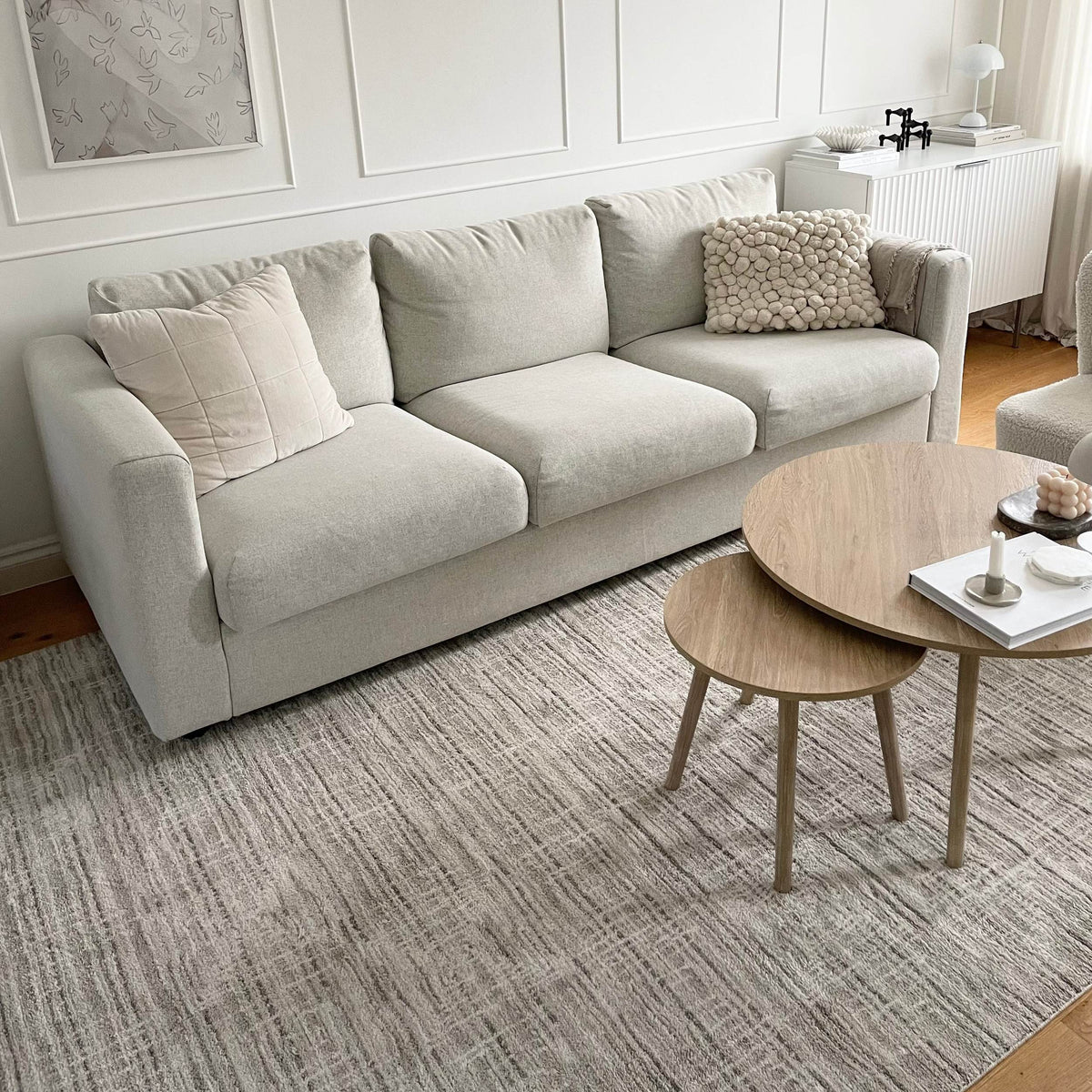 Subtle Beige Geometric Area Rug - Noah
