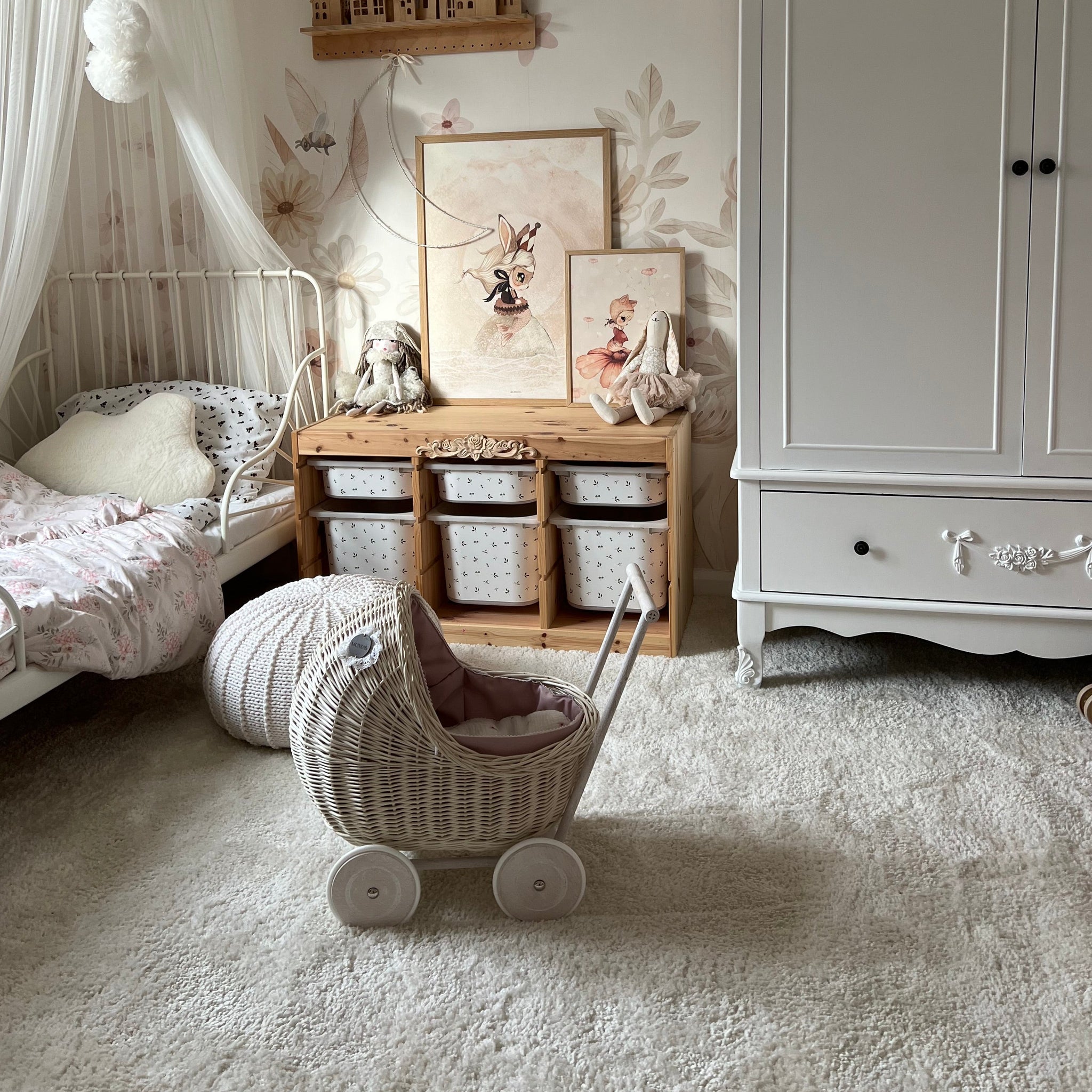 Premium Cream Shaggy Rug - Lace