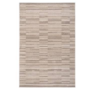 Neutral Beige Linear Living Room Rug - Elias