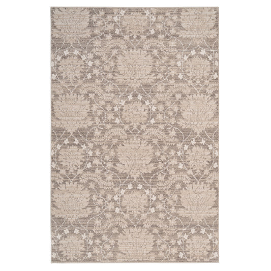 Neutral Floral Living Room Rug - Leonie