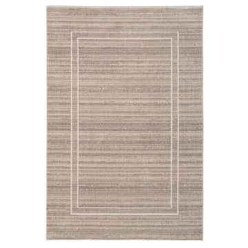 Subtle Beige Border Living Room Rug - Manon