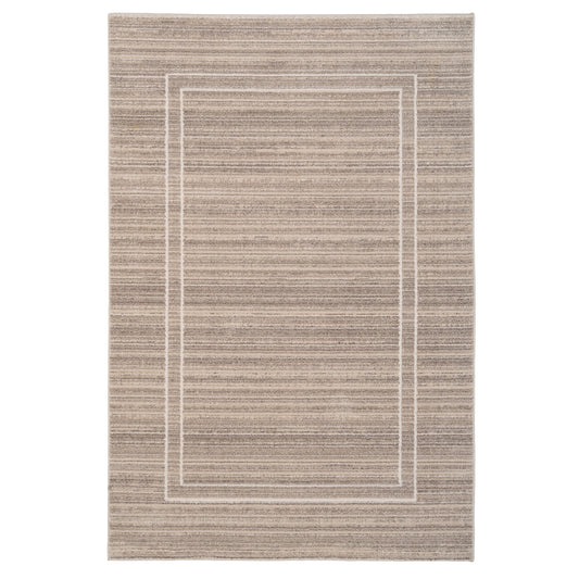 Subtle Beige Border Living Room Rug - Manon