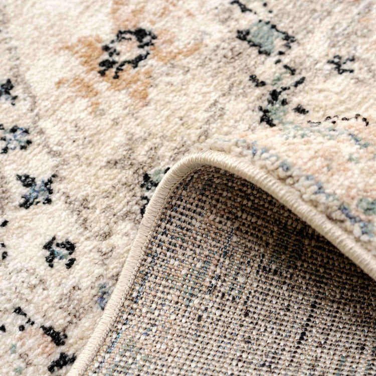 Soft Natural Blue Aztec Hallway Rug