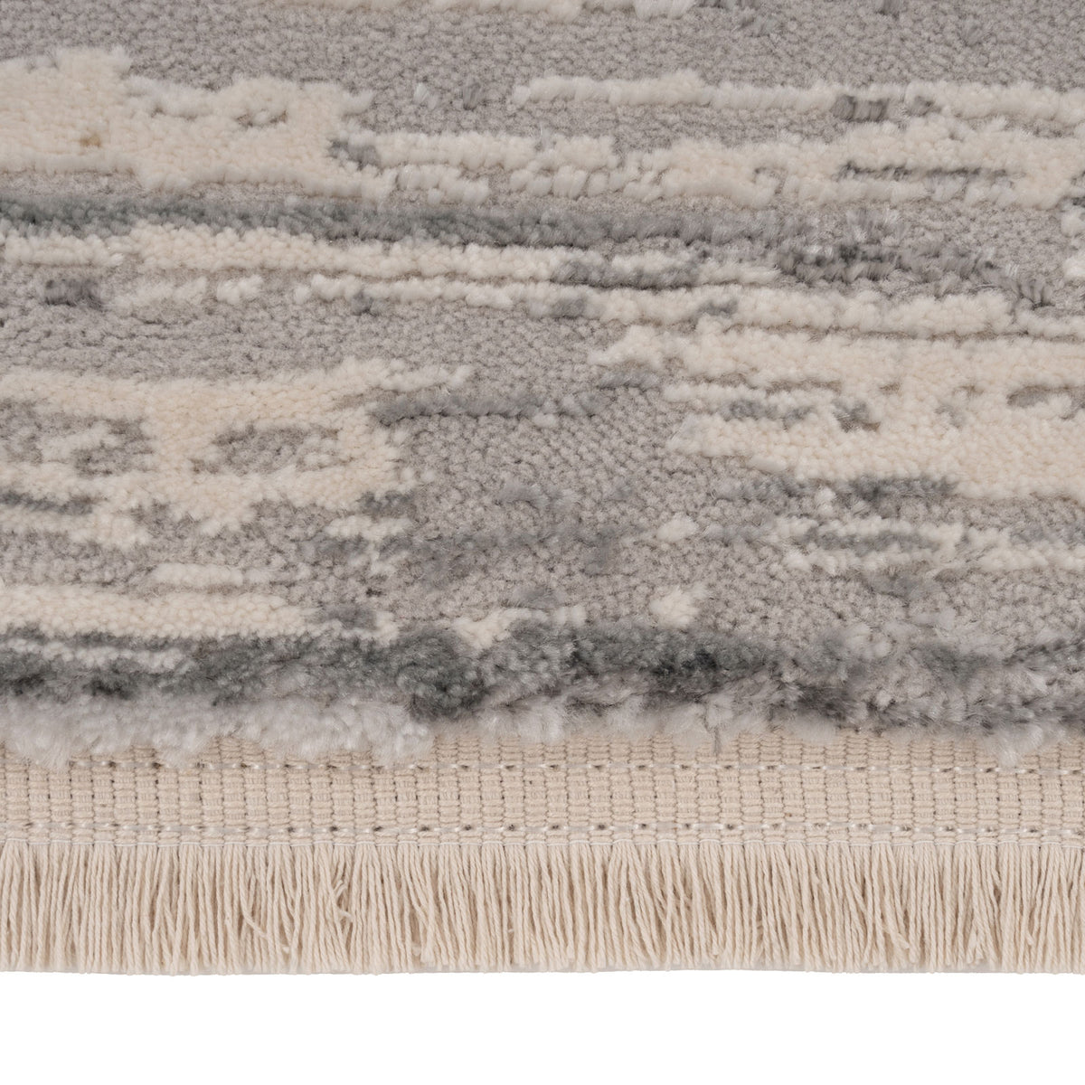Grey Brush Strokes Area Rug - Nami