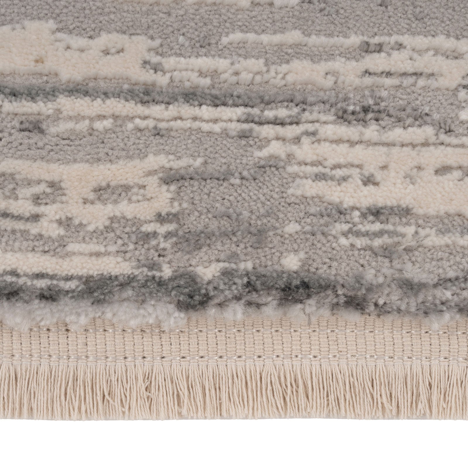 Grey Brush Strokes Runner Rug
