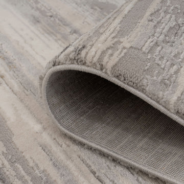 Grey Brush Strokes Area Rug - Nami