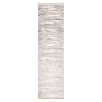 Grey Brush Strokes Runner Rug