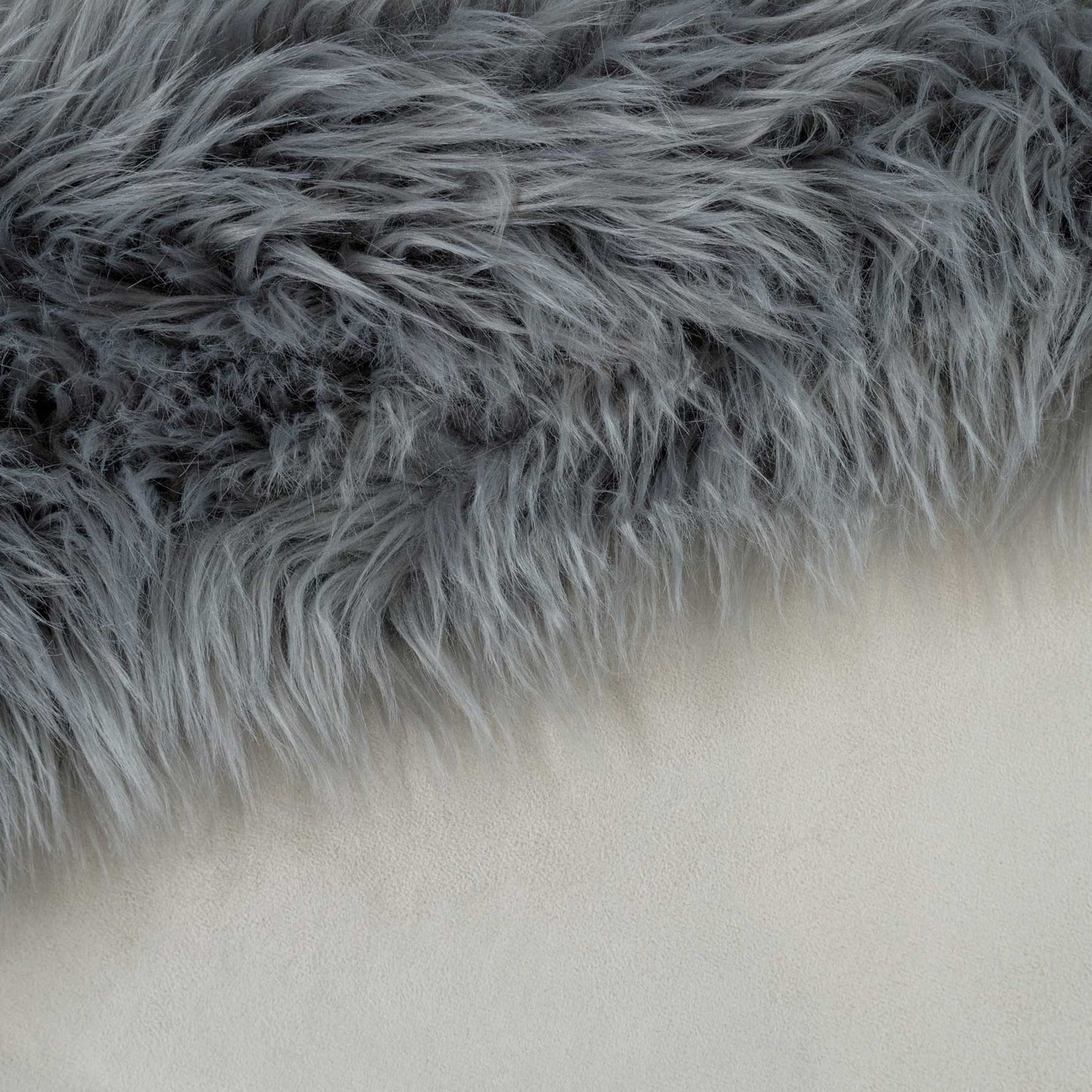 Dark Grey Faux Fur Sheepskin Rug