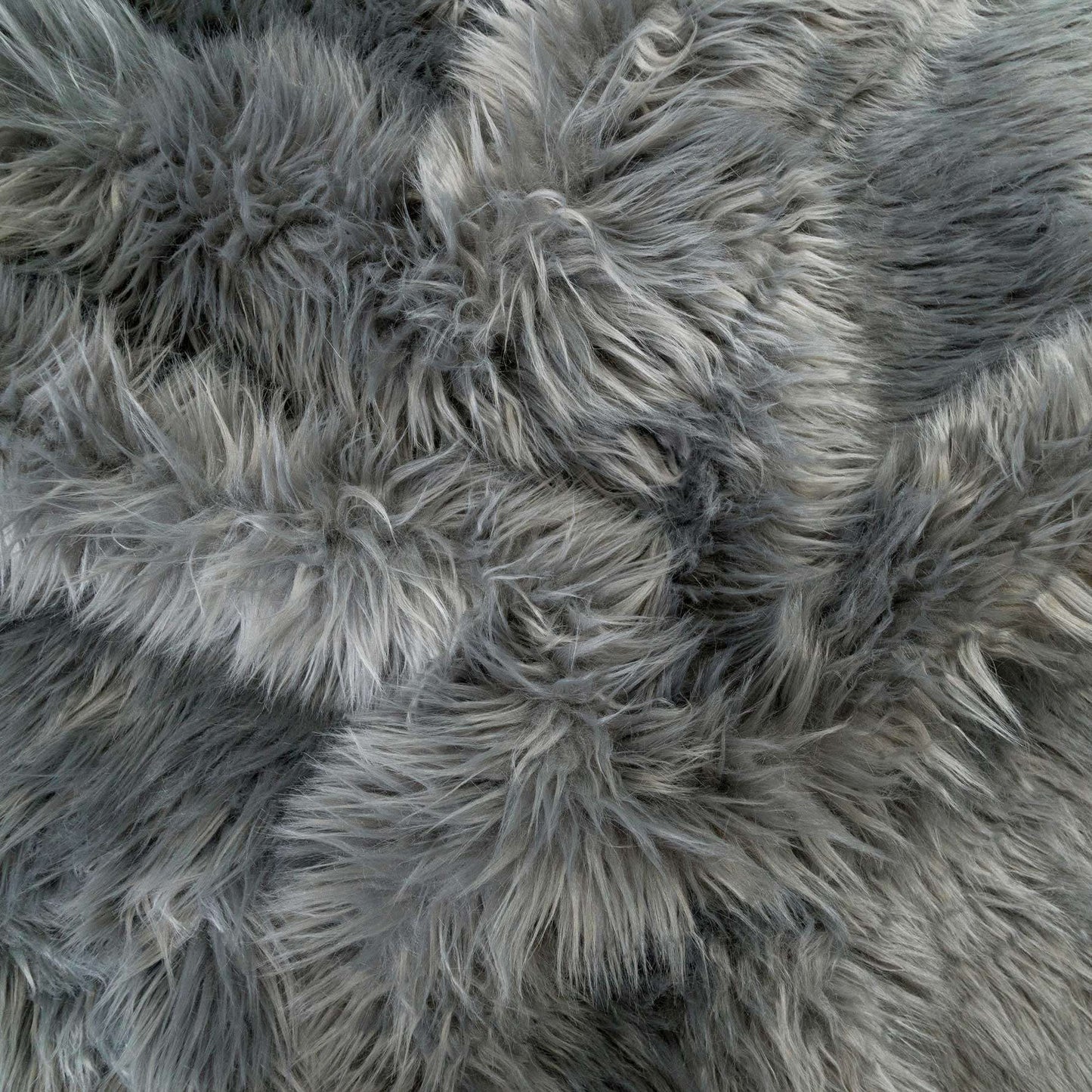 Round Dark Grey Faux Fur Sheepskin Rug