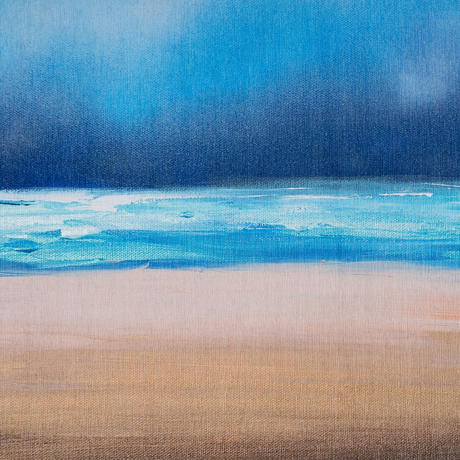 Washable Coastal Blue Designer Rug - Breathe