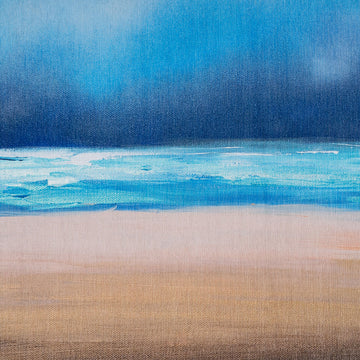 Washable Coastal Blue Designer Rug - Breathe