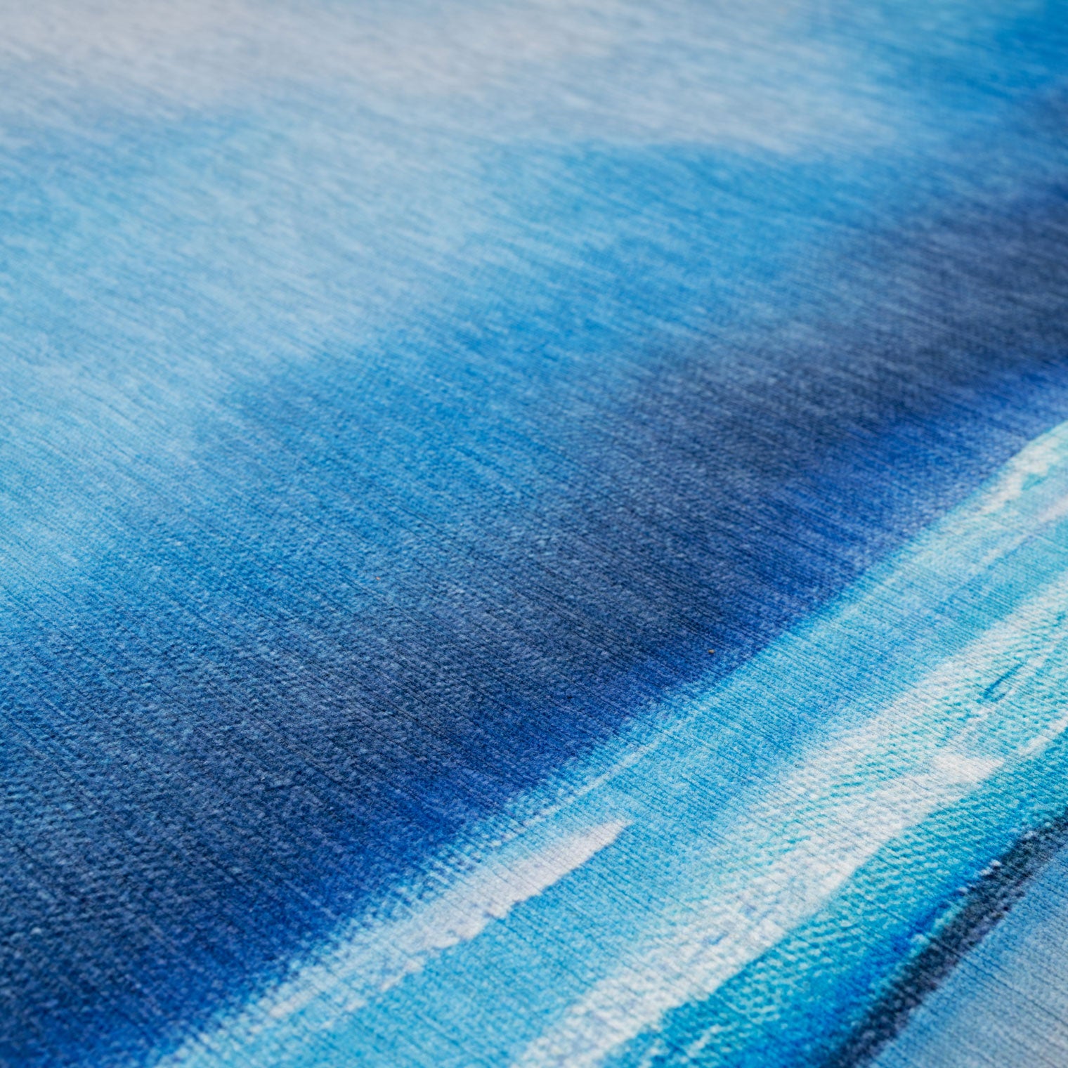 Washable Coastal Blue Designer Rug - Breathe