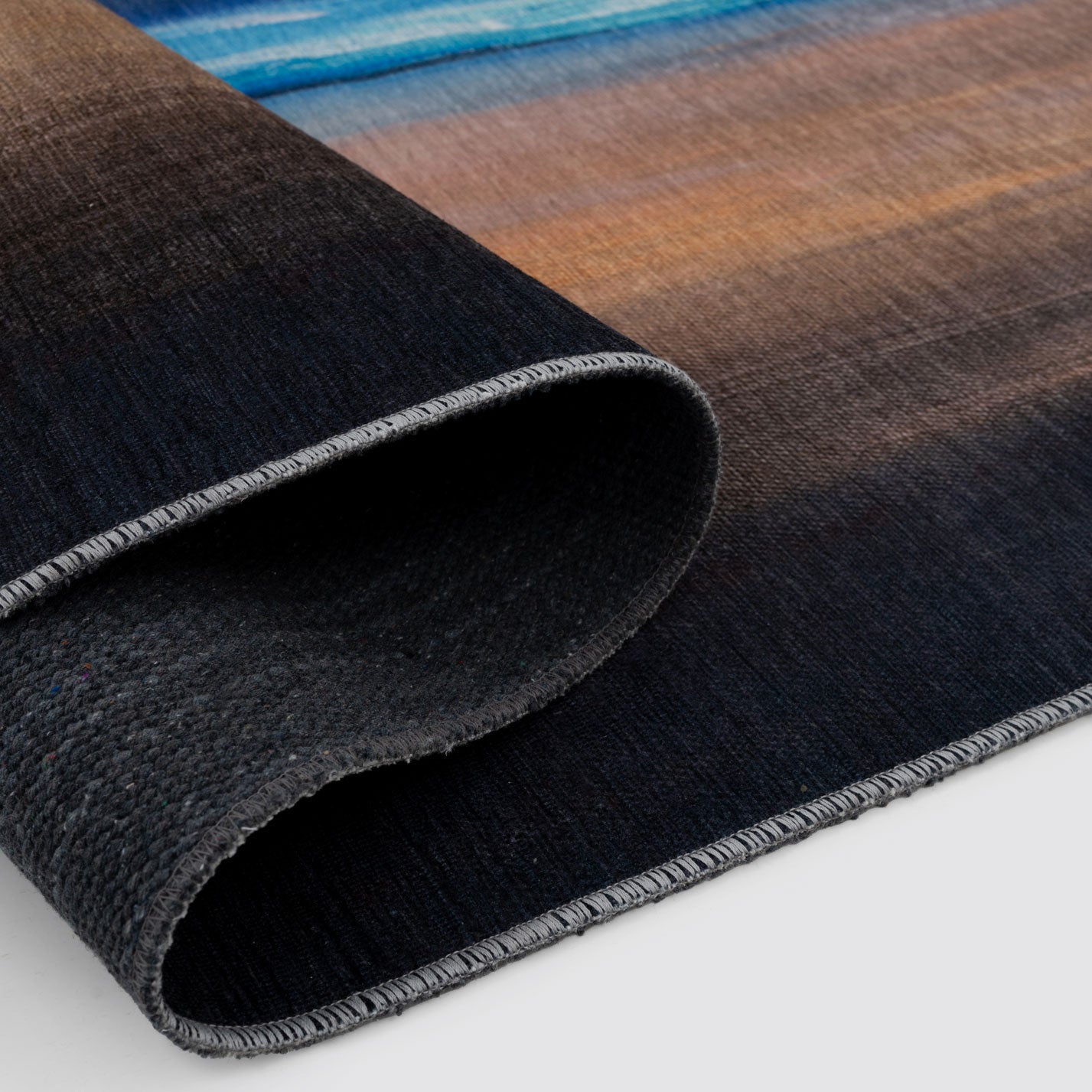 Washable Coastal Blue Designer Rug - Breathe