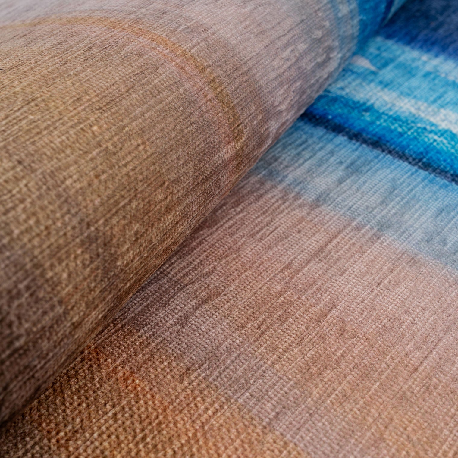 Washable Coastal Blue Designer Rug - Breathe