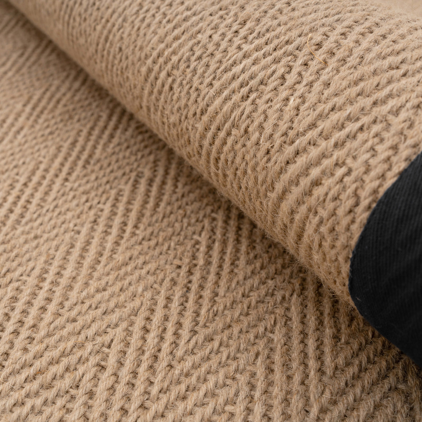 Black Border Jute Runner Rug - Juliette Black
