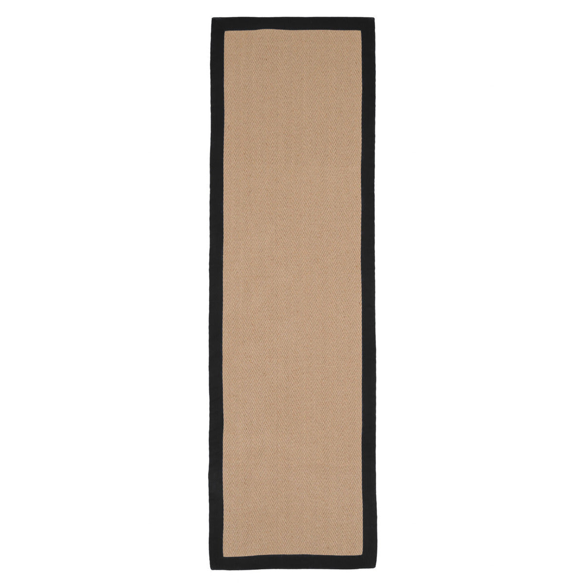 Black Border Jute Runner Rug - Juliette Black